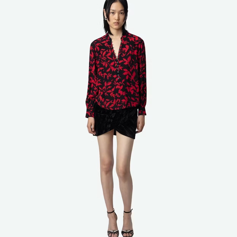 ZADIG & VOLTAIRE Red and Black Blouse